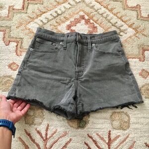 Madewell faded Gray high rise denim shorts size 27